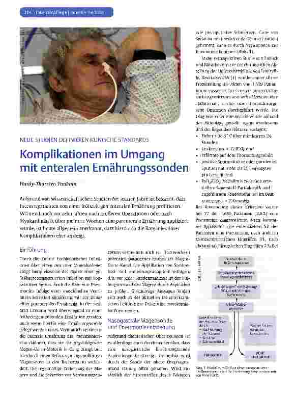 Vorschauseite 1: Komplikationen im Umgang mit enteralen Ernährungssonden