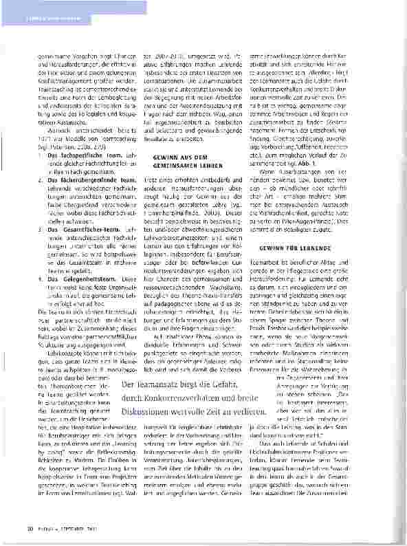 Vorschauseite 2: TEAMTEACHING UND TEAMLEARNING