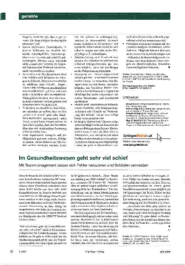 Vorschauseite 3: Die Pflege depressiver alter Menschen