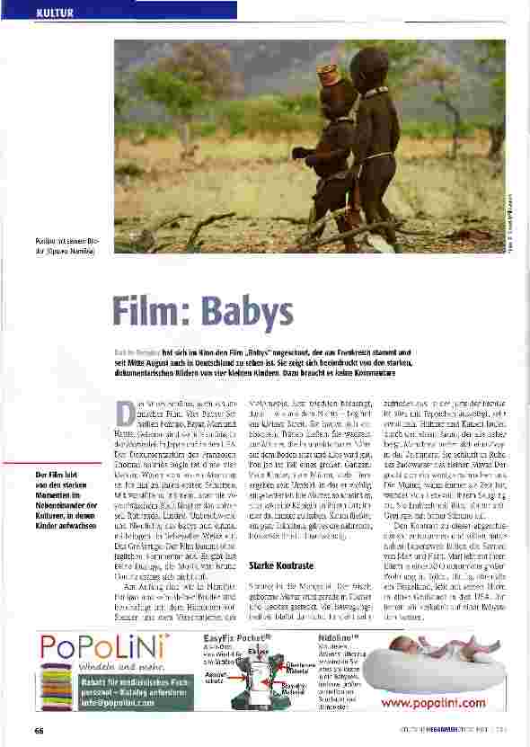 Vorschauseite 1: Film: Babyshat sich im Kino den Film „Babys angeschaut, der aus Frankreich stammt und seit Mitte August auch in Deutschland zu sehen ist. Sie zeigt sich beeindruckt von den starke…