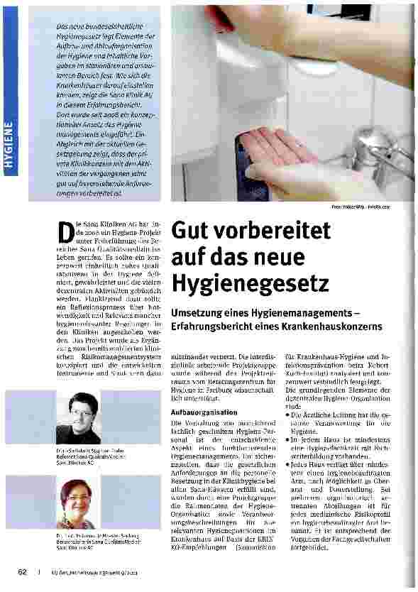 Vorschauseite 1: Gut vorbereitet auf das neue Hygienegesetz