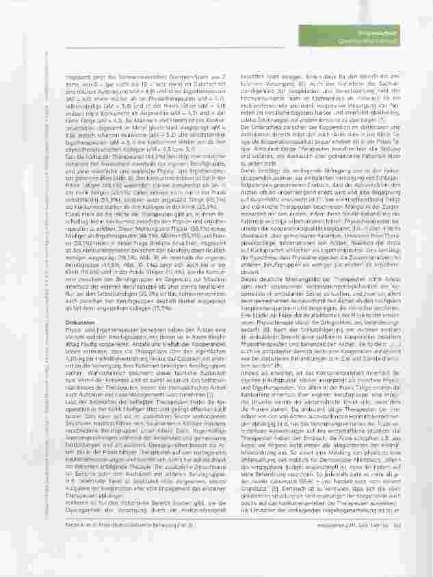 Vorschauseite 6: Erste deutschlandweite Befragung von Physiound Ergotherapeuten zur Berufssituation. Teil 3: Physiound Ergotherapeuten zwischen Kooperation und Konkurrenz