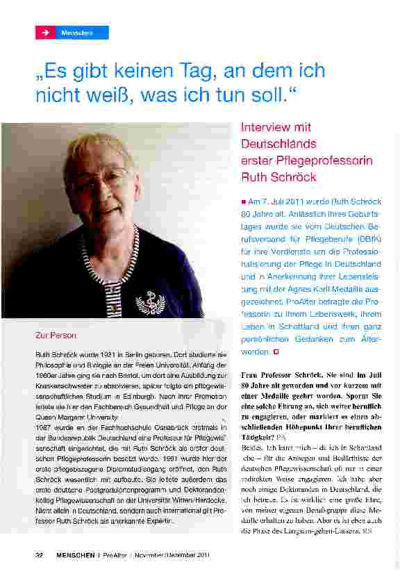 Vorschauseite 1: „Es gibt keinen Tag, an dem ich nicht weiß, was ich tun soll.
