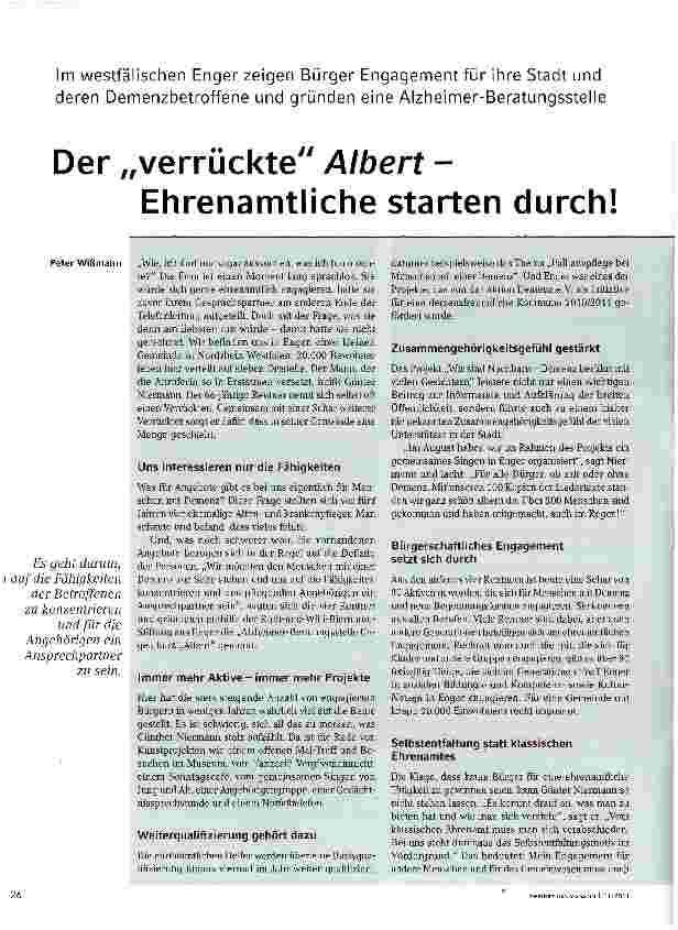 Vorschauseite 1: Der „verrükte Albert -Ehrenamtliche starten durch!