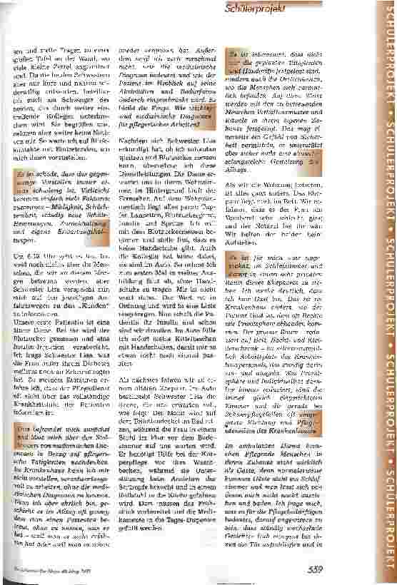 Vorschauseite 2: Aus dem Tagebuch einer Krankenpflegeschülerin Krankenpflegeausbildung 2000, Teil 5