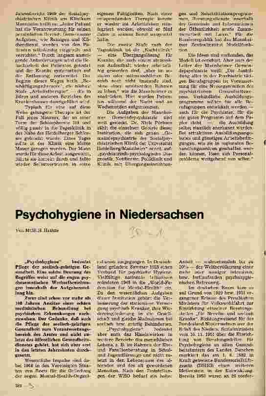 Vorschauseite 1: Psychohygiene in Niedersachsen