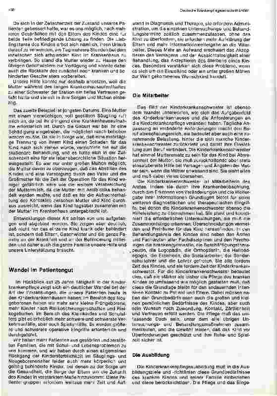 Vorschauseite 2: Krankenpflege 80- Bestandaufnahmen, Entwicklung und Folgerung Kinderkrankenpflege im Wandel