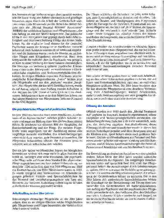 Vorschauseite 4: Peter Nolans A History of Mental Health Nursing und Anmerkungen zur deutschen Pflegegeschichte