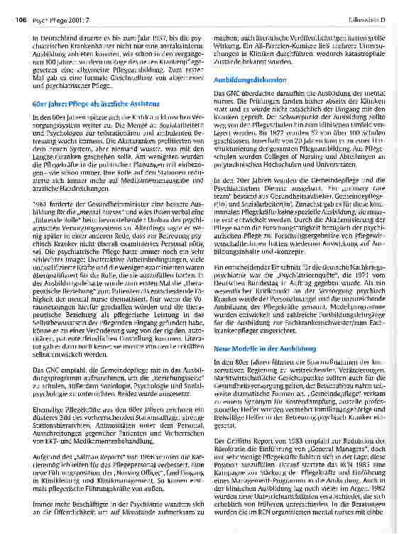 Vorschauseite 6: Peter Nolans A History of Mental Health Nursing und Anmerkungen zur deutschen Pflegegeschichte