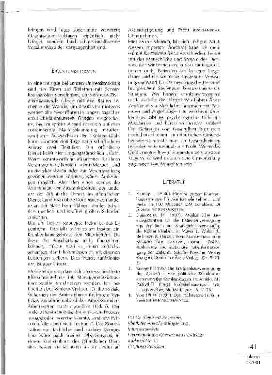 Vorschauseite 4: Managementstrategien, Organisationsstrukturen und Eigentumsformen - Eine Vision aus der Sicht eines Klinikers im Krankenhaus des öffentlichen Dienstes