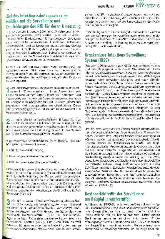 Vorschauseite 3: Ist die Surveillance von Krankenhausinfektionen sinnvoll und kosteneffektiv?