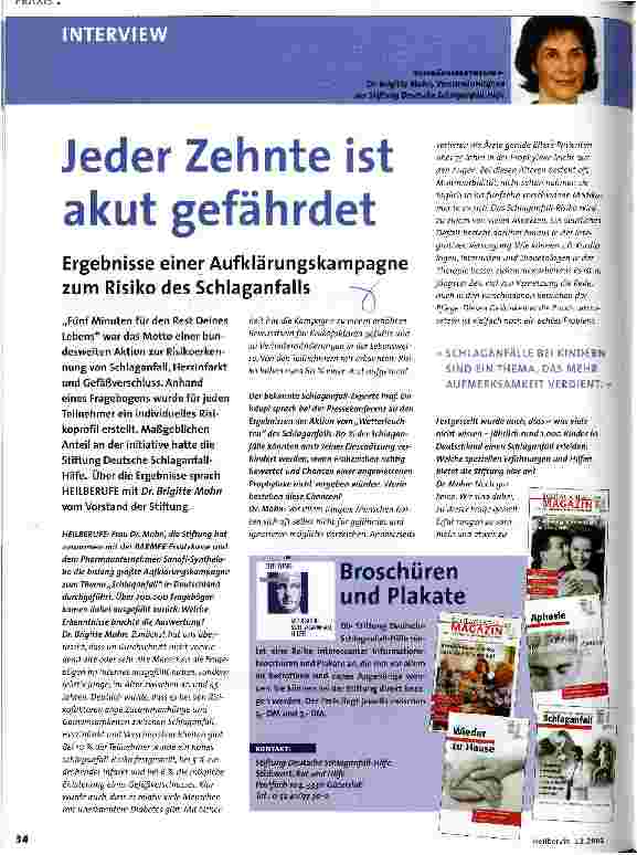 Vorschauseite 1: Jeder Zehnte ist akut gefährdet