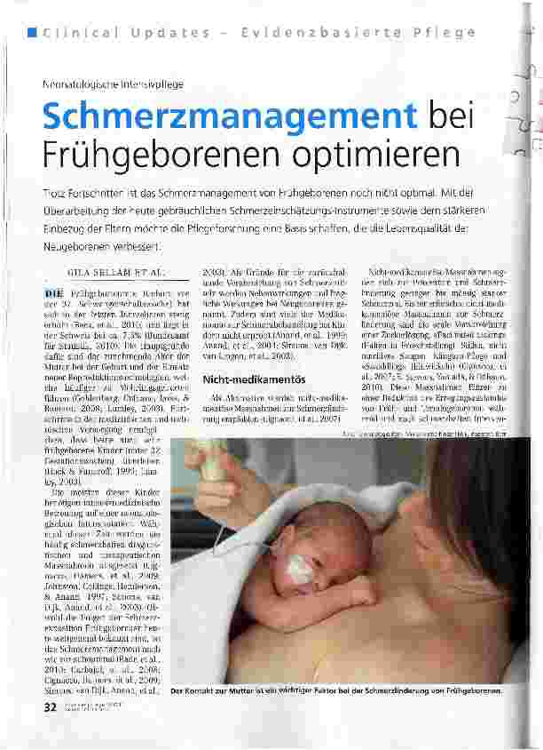 Vorschauseite 1: Schmerzmanagement bei Frühgeborenen optimieren