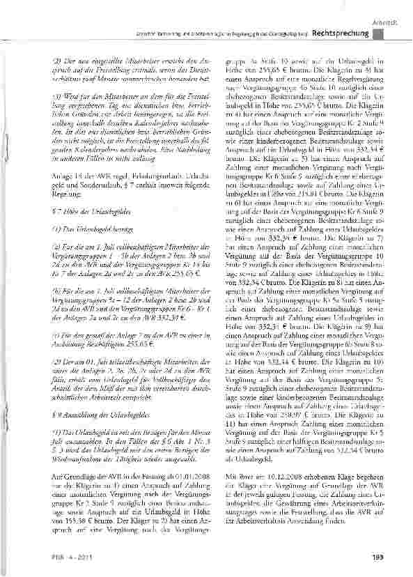Vorschauseite 5: Zwischen Tarifvertrag und arbeitsvertraglicher Regelung gilt das Günstigkeitsprinzip