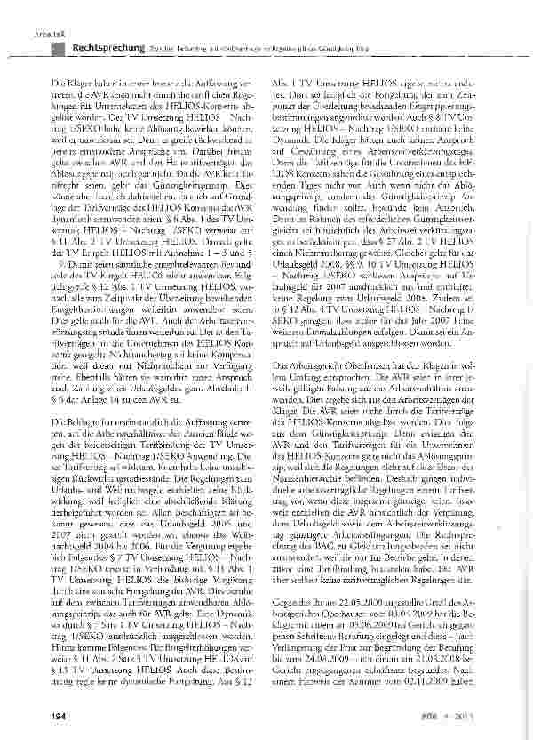 Vorschauseite 6: Zwischen Tarifvertrag und arbeitsvertraglicher Regelung gilt das Günstigkeitsprinzip