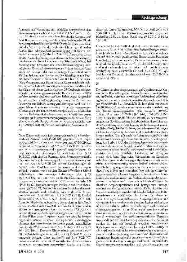 Vorschauseite 4: Kosten für Gleitsichtbrille als unabweisbarer, Laufender, nicht nur einmaliger Mehrbedarf