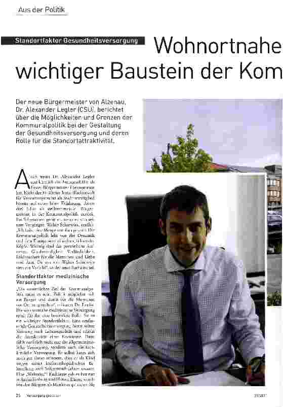 Vorschauseite 1: Wohnortnahe medizinische Versorgung - wichtiger Baustein der Kommunalpolitik