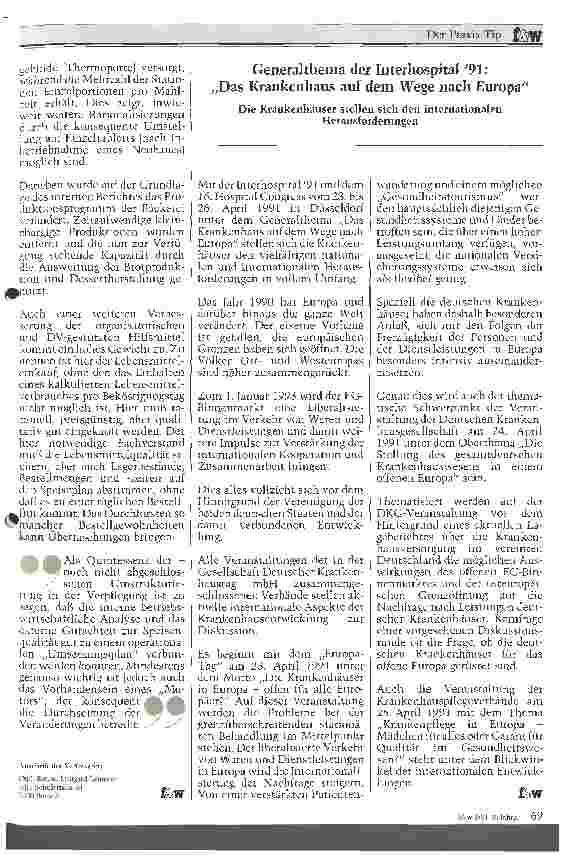 Vorschauseite 2: Neue Wege zur Verbesserung der Klinikverpflegung