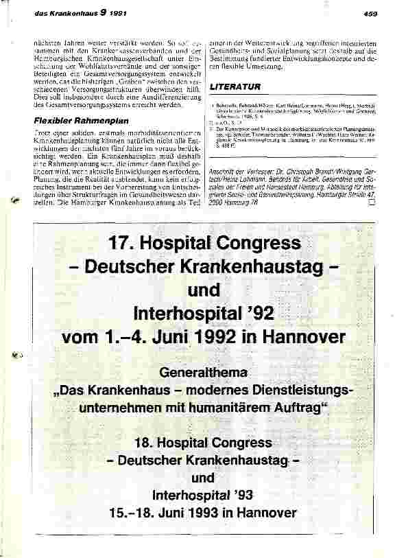 Vorschauseite 5: Morbiditätsorientierte Krankenhausplanung in Hamburg Erfahrungen und Probleme