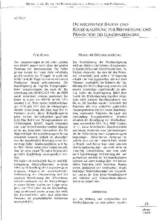 Vorschauseite 1: Die wechselnde Bauchund Rückenlagerung zur Behandlung und Prävention des Lungenversagens