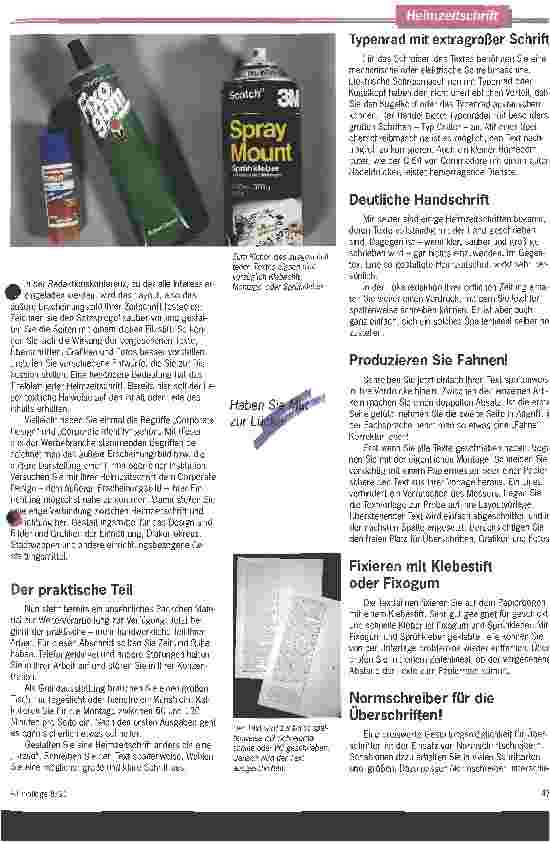 Vorschauseite 2: Die Heimzeitung darf keine Jubelpresse sein Konzeption und Herstellung einer Informationsschrift für Heimbewohner