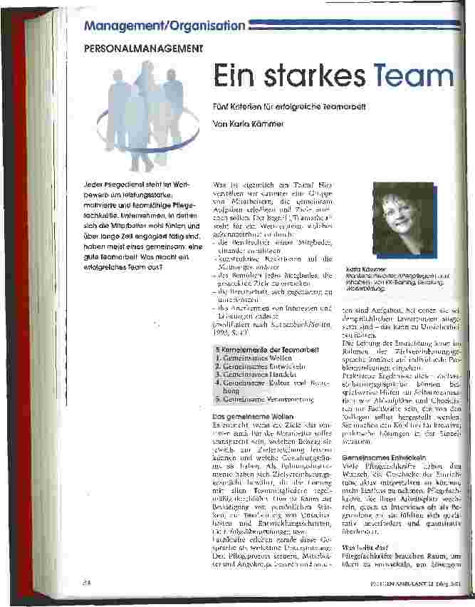 Vorschauseite 1: Ein starkes Team Fünf Kriterien für erfolgreiche Teamarbeit