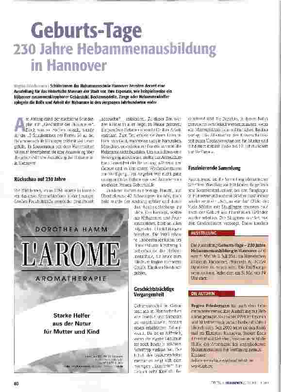 Vorschauseite 1: Geburts-Tage 230 Jahre Hebammenausbildung in Hannover