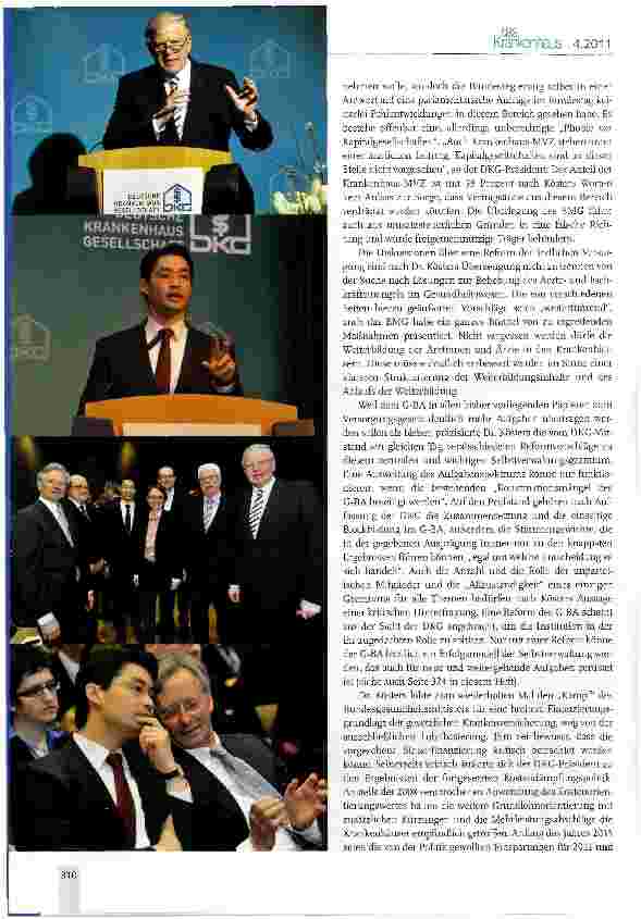 Vorschauseite 2: DKG-Frühlingsempfang 2011: Versorgungsgesetz im Fokus