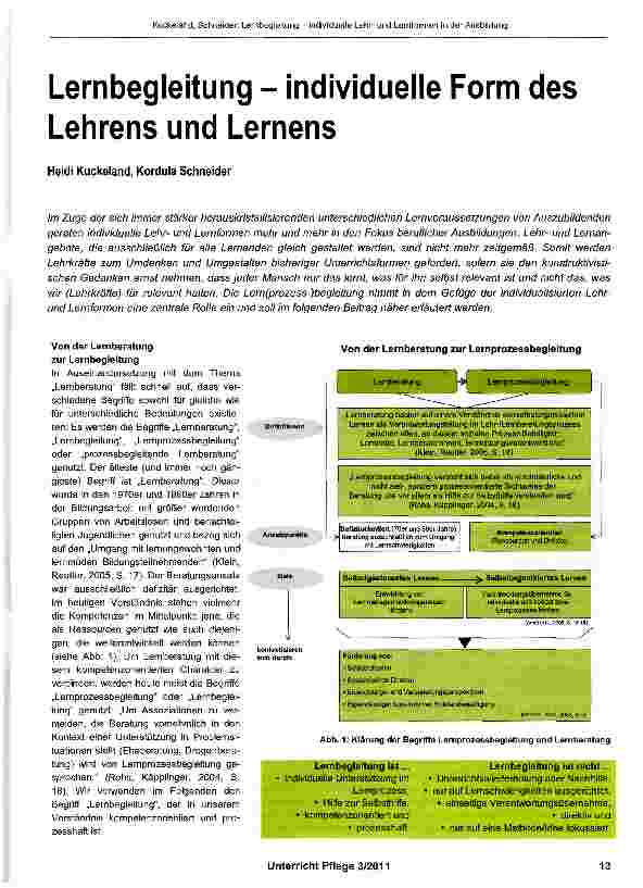 Vorschauseite 1: Lernbegleitung - individuelle Form des Lehrens und Lernens