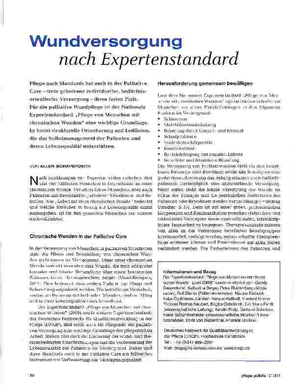 Vorschauseite 1: Wund Versorgung nach Expertenstandard