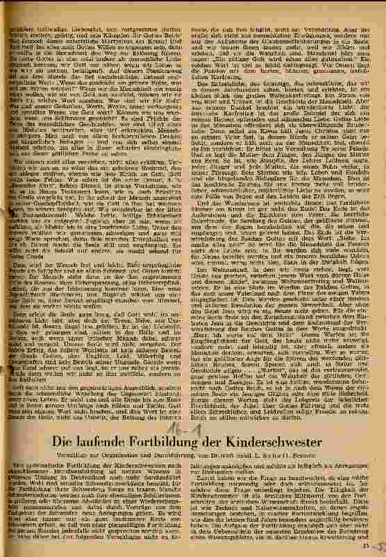 Vorschauseite 1: Die laufende Fortbildung der Kinderschwester