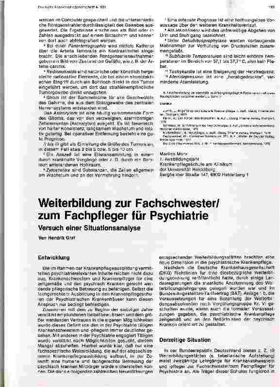 Vorschauseite 1: Weiterbildung zur Fachschwester/Pfleger für Psychatrie