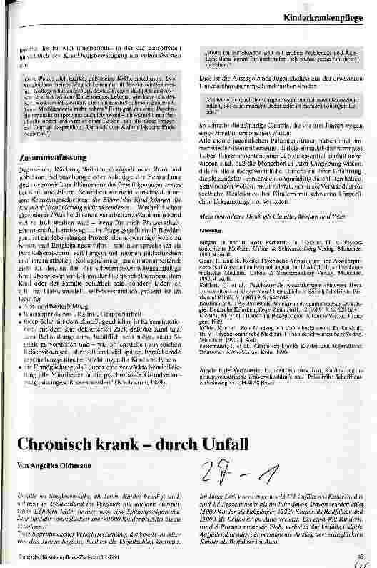 Vorschauseite 1: Chronisch krank - durch Unfall