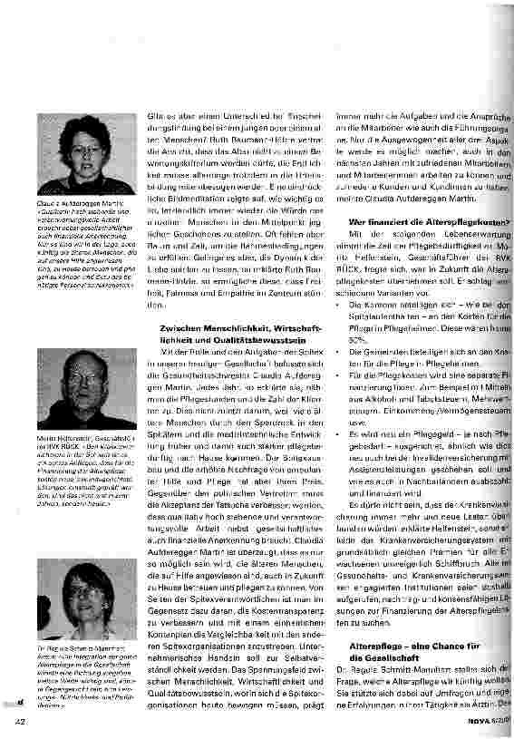 Vorschauseite 3: Alterspflege - die Herausforderung der Zukunft