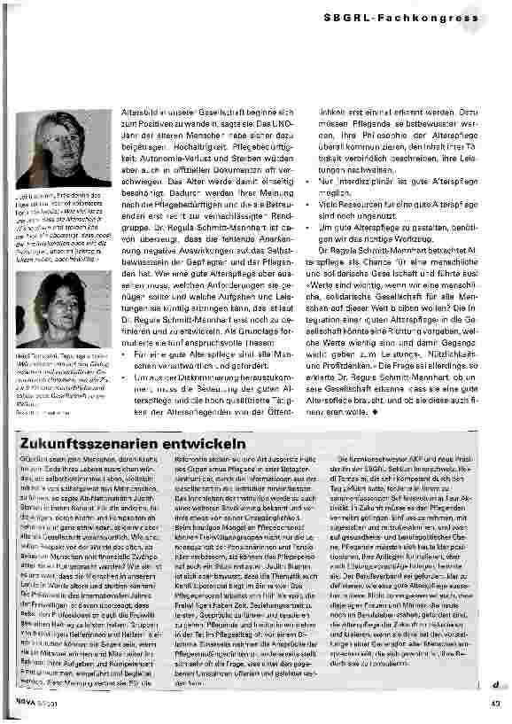 Vorschauseite 4: Alterspflege - die Herausforderung der Zukunft