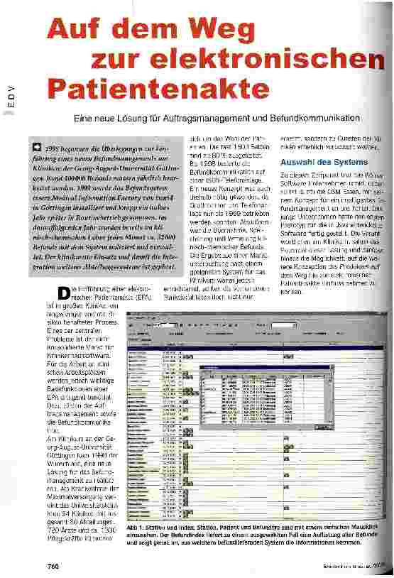 Vorschauseite 1: Auf dem Weg zur elektronischen Patientenakte