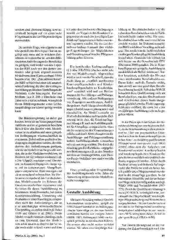 Vorschauseite 3: Pflegeausbildung neu gedacht? Zum Ausbildungsmodell einer Zukunftswerkstatt der Robert Bosch Stiftung