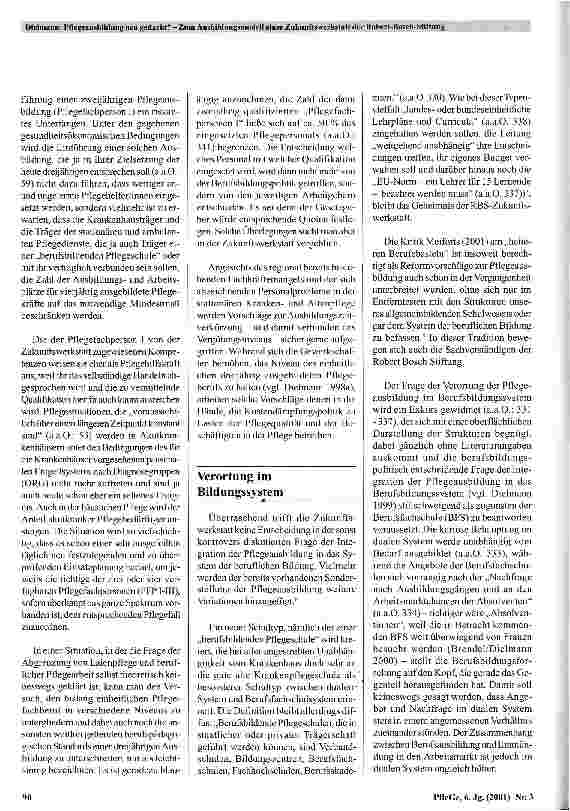 Vorschauseite 4: Pflegeausbildung neu gedacht? Zum Ausbildungsmodell einer Zukunftswerkstatt der Robert Bosch Stiftung