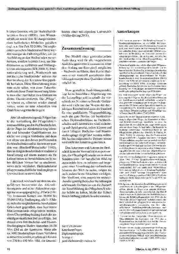 Vorschauseite 6: Pflegeausbildung neu gedacht? Zum Ausbildungsmodell einer Zukunftswerkstatt der Robert Bosch Stiftung