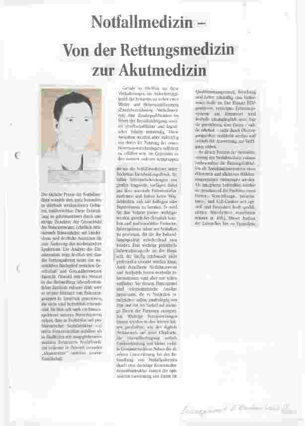 Vorschauseite 1: Notfallmedizin - von der Rettungsmedizin zur Akutmedizin