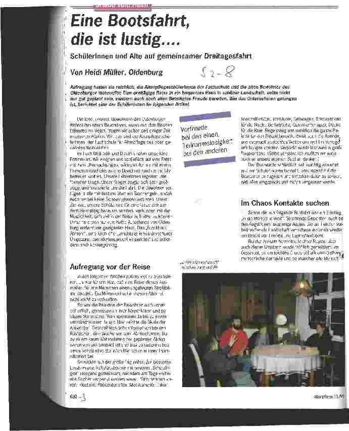 Vorschauseite 1: Eine Bootsfahrt die ist lustig ... SchülerInnen und Alte auf gemeinsamer Dreitagesfahrt