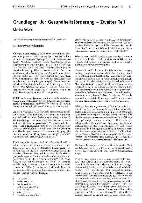 Vorschauseite 1: Grundlagen der Gesundheitsförderung - Zweiter Teil