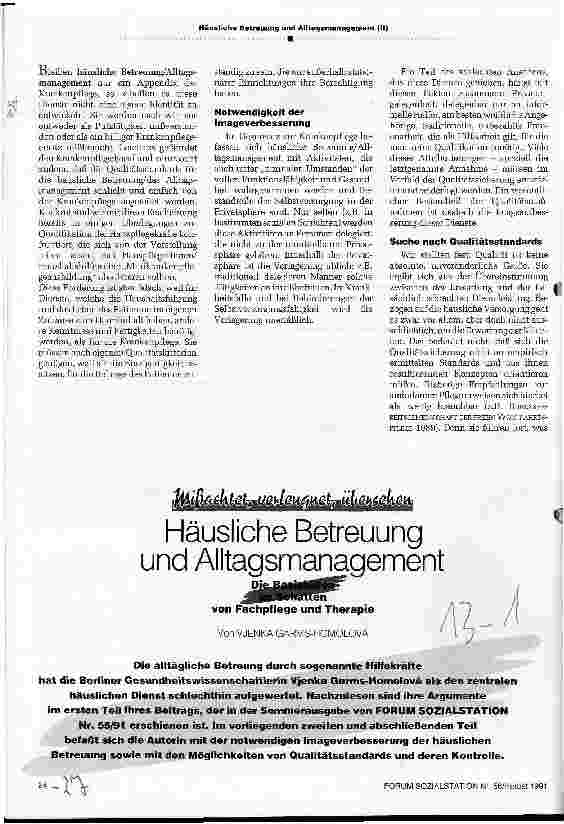 Vorschauseite 1: Häusliche Betreuung und Alltagsmanagement