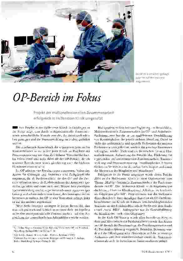 Vorschauseite 1: OP-Bereich im Fokus