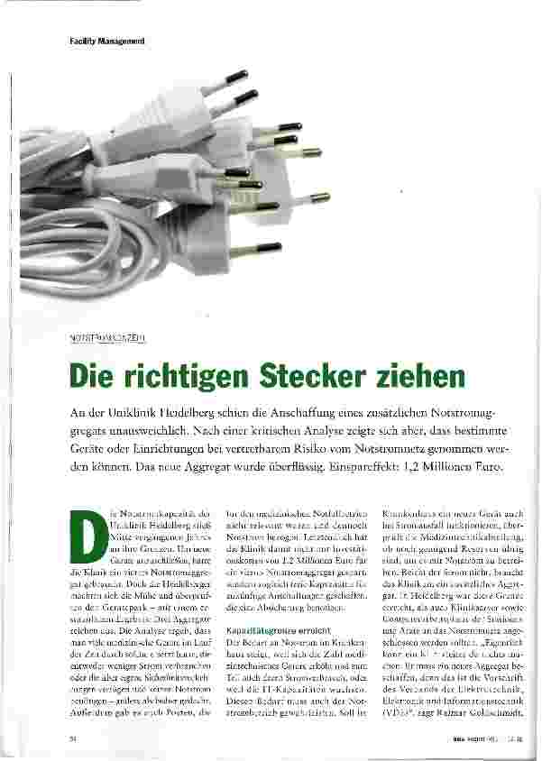 Vorschauseite 1: Die richtigen Stecker ziehen