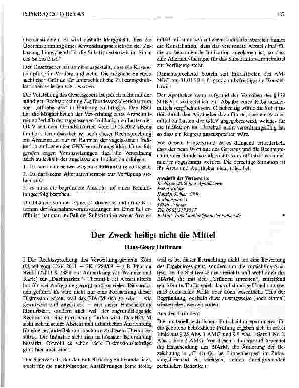 Vorschauseite 2: Bringen die geänderten gesetzlichen Vorgaben zur aut-idem-Regelung mehr Rechtssicherheit?