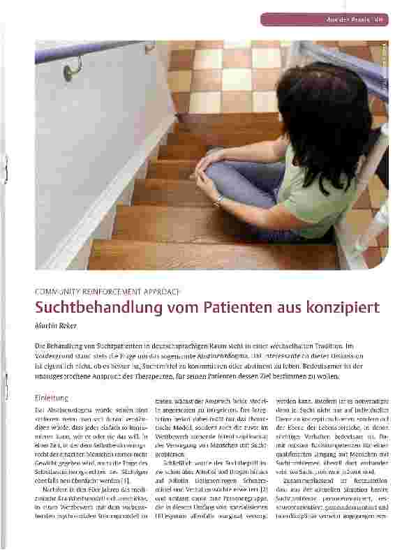 Vorschauseite 1: Suchtbehandlung vom Patienten aus konzipiert