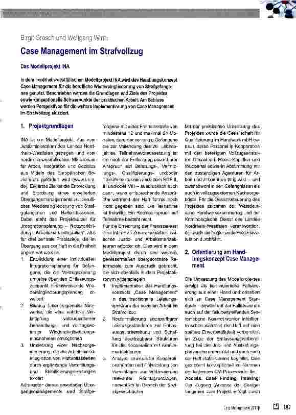 Vorschauseite 1: Case Management im Strafvollzug