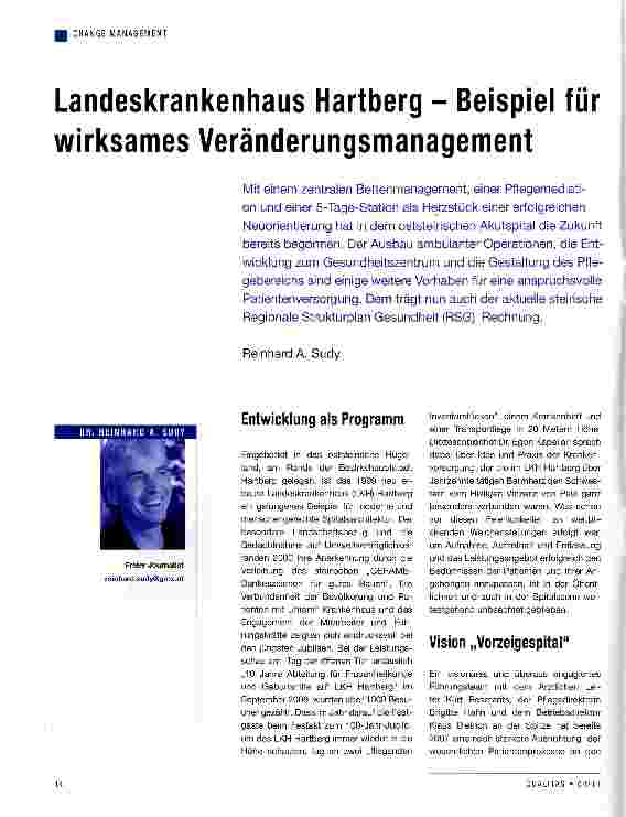 Vorschauseite 1: Landeskrankenhaus Hartberg - Beispiel für wirksames Veränderungsmanagement