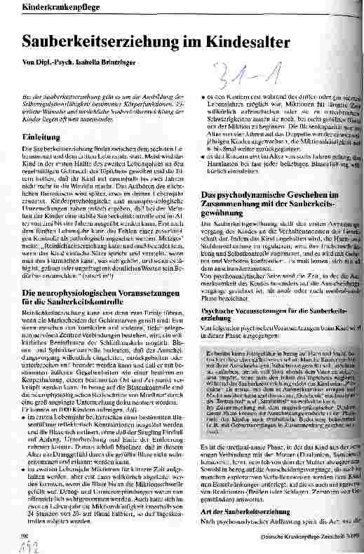Vorschauseite 1: Sauberkeitserziehung im Kindesalter